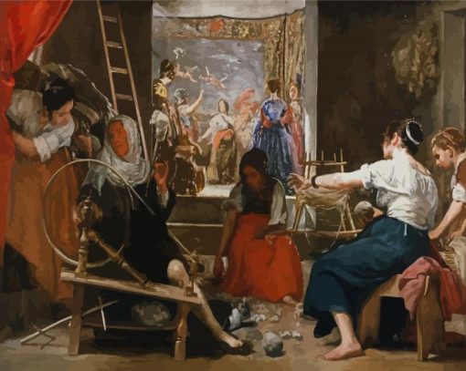 Las Hilanderas By Velazquez paint by numbers