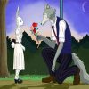 Legosi Giving Flowers To Abru Beastars paint by number