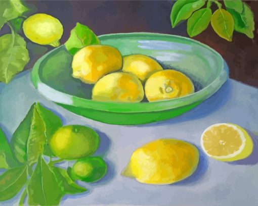 Lemons Bowl Art paint by numbers