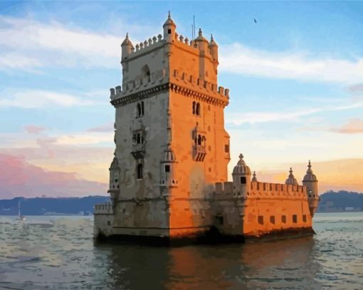 Lisbon Belem Tower paint by numbers