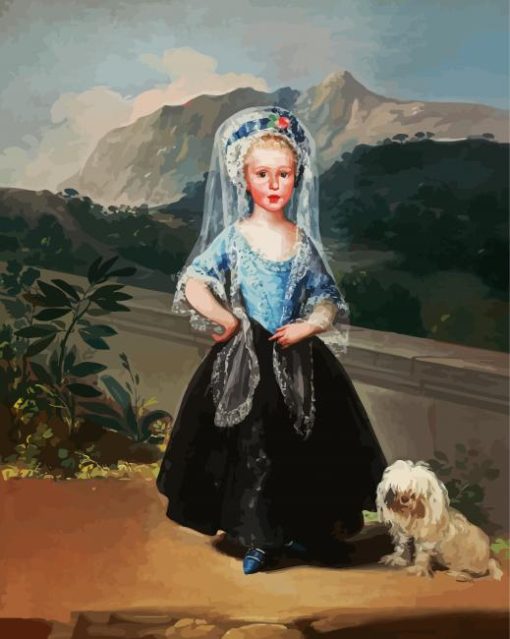 Little Girl With Havanese paint by number