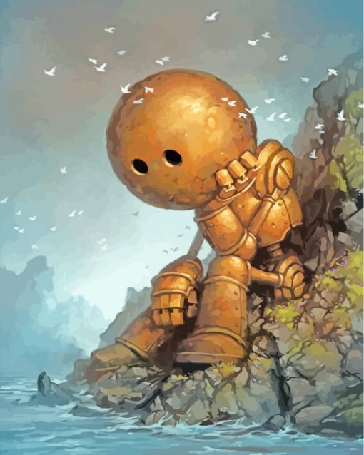 Lonely Sad Robot paint by numbers