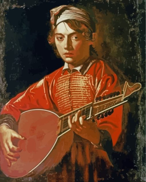 Lute Player Caravaggio paint by numbers