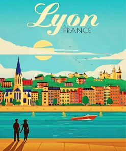 Lyon France Poster paint by number