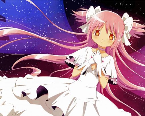 Madoka Kaname Anime Girl paint by numbers