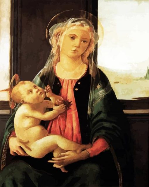 Madonna Of The Sea By Sandro Botticelli paint by number