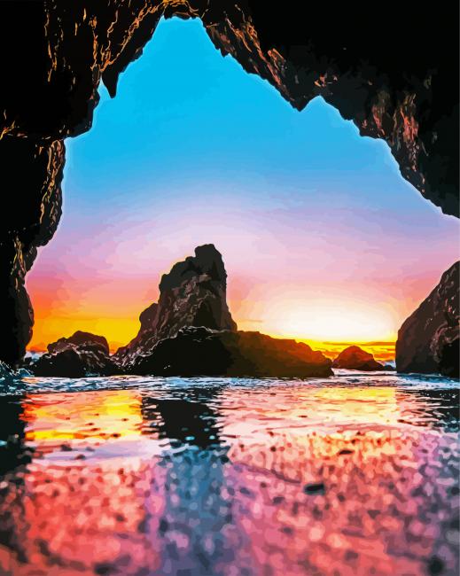 Malibu Sunset paint by number