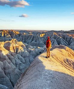 Man On The Top Of Badlands National Park paint by numbers