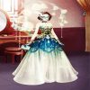 Masked Girl Wearing Ball Gown Dress paint by number