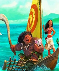 Maui And Moana Disney Animation paint by number