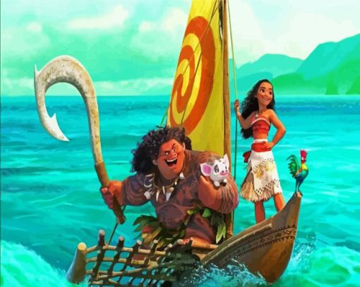 Maui And Moana Disney Animation paint by number