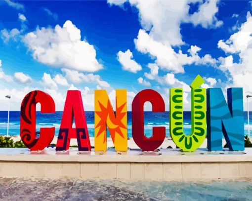 Mexico Cancun City paint by numbers