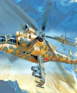 Military Helicopter Aircraft paint by numbers