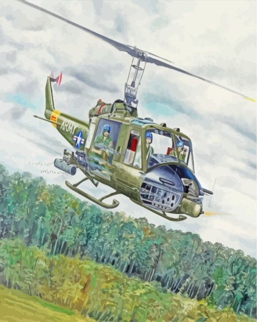 Military Helicopter paint by numbers