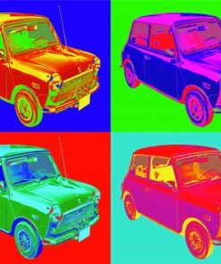 Mini Cooper Cars Pop Art paint by numbers