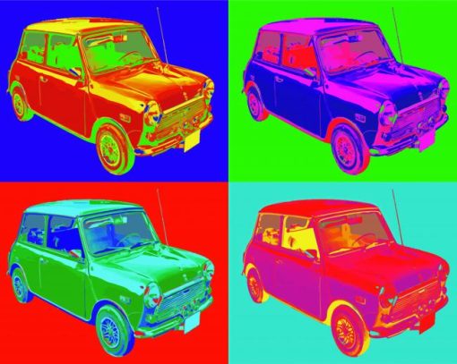 Mini Cooper Cars Pop Art paint by numbers