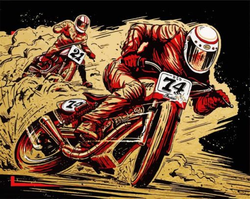 Motorbike Racing paint by number