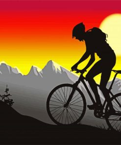 Mountain Biking Silhouette paint by number