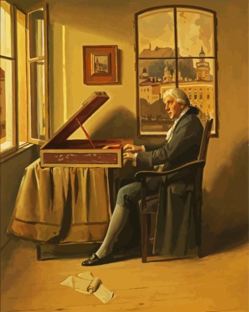 Mozart Playing Piano paint by number