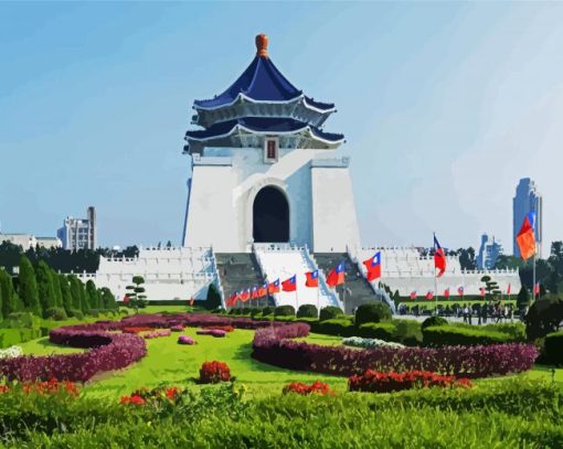 National Chiang Kai Shek Memorial Hall Teipei paint by numbers