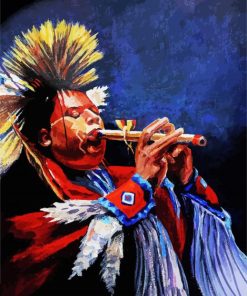 Native American Flute Player paint by number