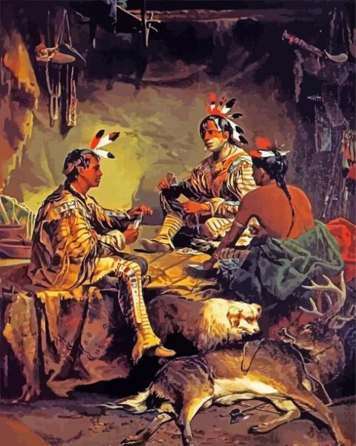 Natives Gambling paint by number