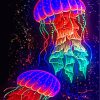 Neon Jellyfish paint by numbers