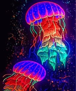 Neon Jellyfish paint by numbers