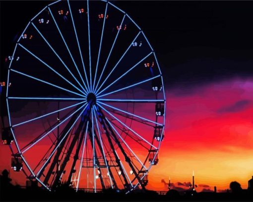 Night Ferris Wheel paint by number