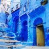 Old Blue Houses Chefchaouen paint by number