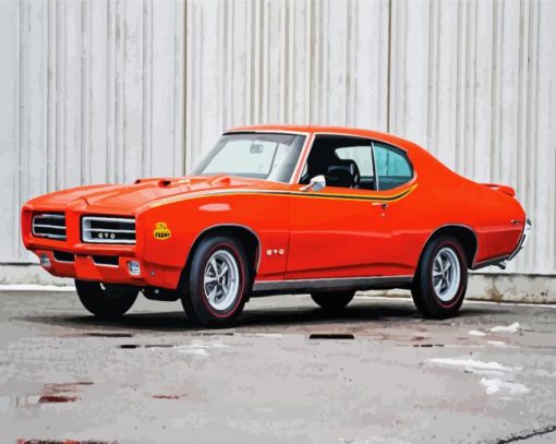 Orange Classic Gto Car paint by number