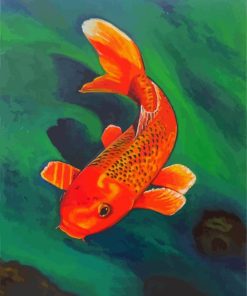 Orange Koi Carp paint by number