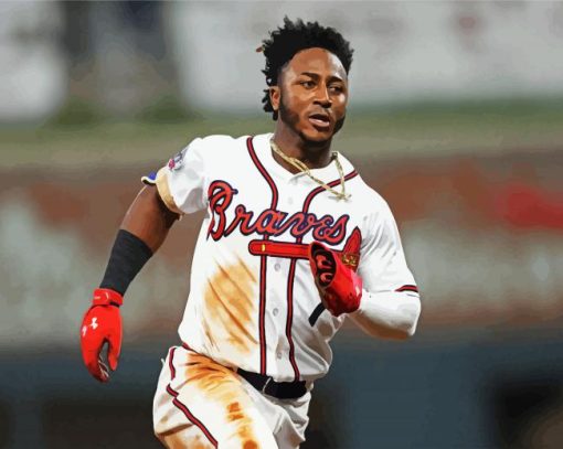 Ozzie Albies Second Baseman Atlanta braves paint by numbers