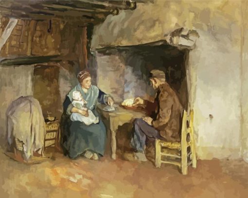 Peasant Family At Lunch paint by numbers