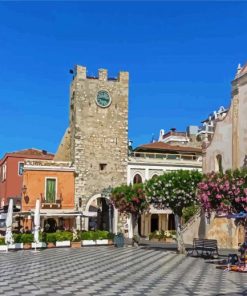 Piazza Aprile Taormina paint by numbers