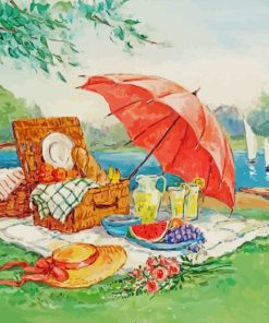 Picnic By Lake paint by numbers