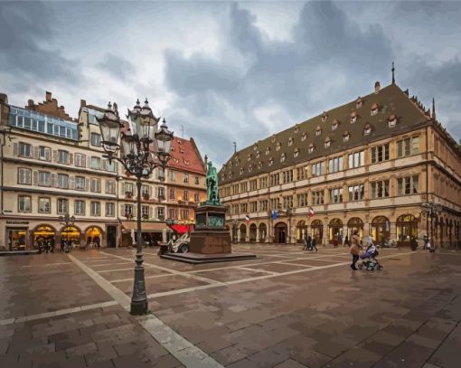 Place Gutenberg Strasbourg paint by number