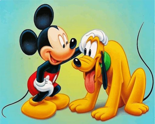 Pluto And Mickey Mouse paint by number