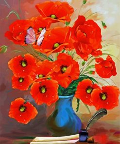 Poppies Coquelicot Vase paint by number