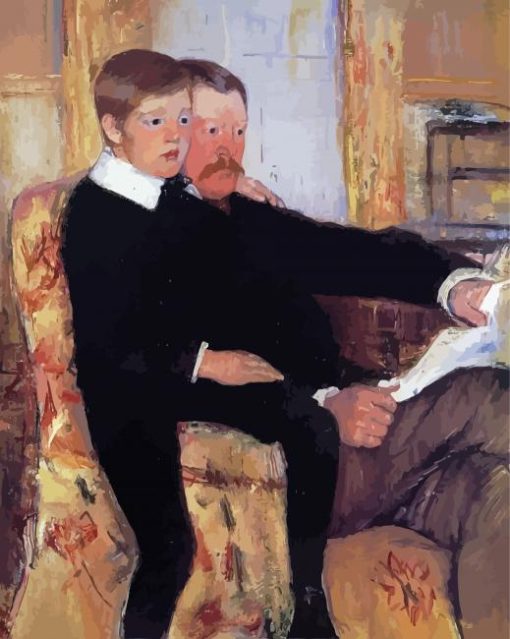 Portrait Of Alexander Cassat And His Son By Cassat paint by number