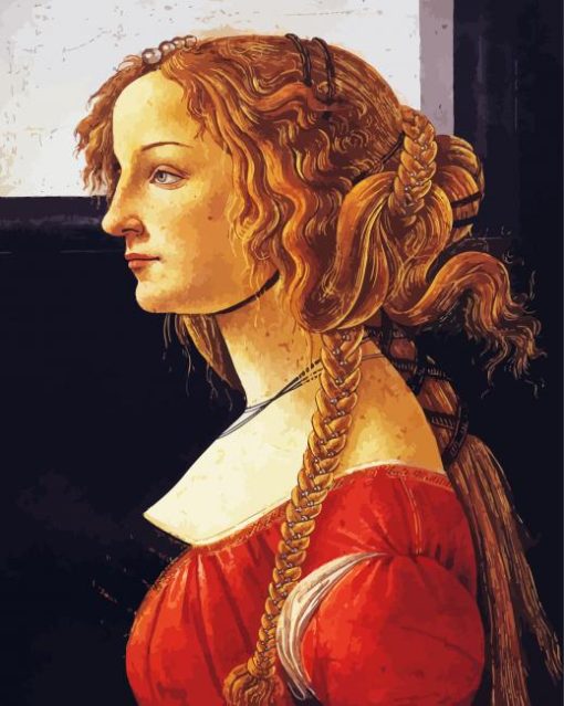 Portrait Of A Young Woman By Botticelli paint by numbers