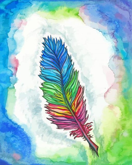 Rainbow Feather paint by number