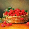 Raspberries Basket Still Life paint by number