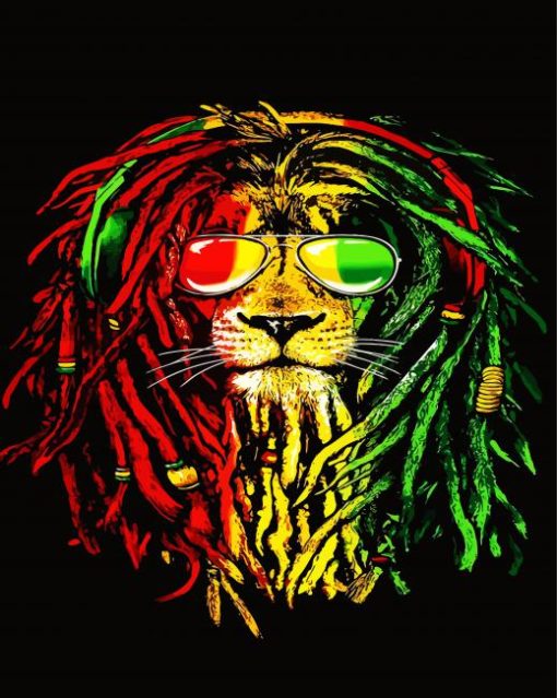 Rasta Lion paint by number