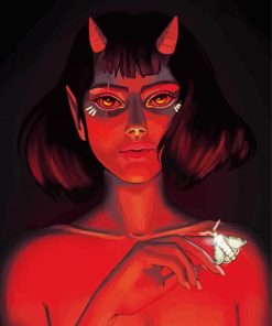 Red Evil Girl paint by number