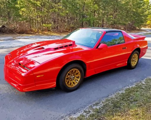 Red Firebird Car paint by number