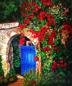 Red Flowers Gate paint by number