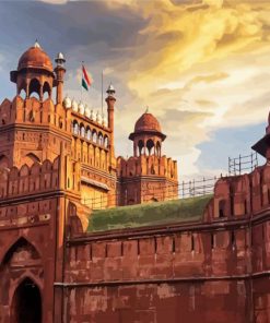 Red Fort India paint by number