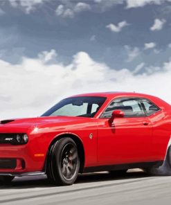 Red Hellcat Car paint by numbers