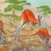 Red Kangaroos Art paint by numbers